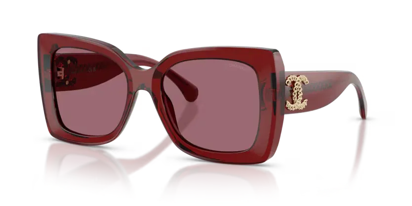 les Lunettes de soleil Chanel CH5555 1819EV - Bordeaux cristal