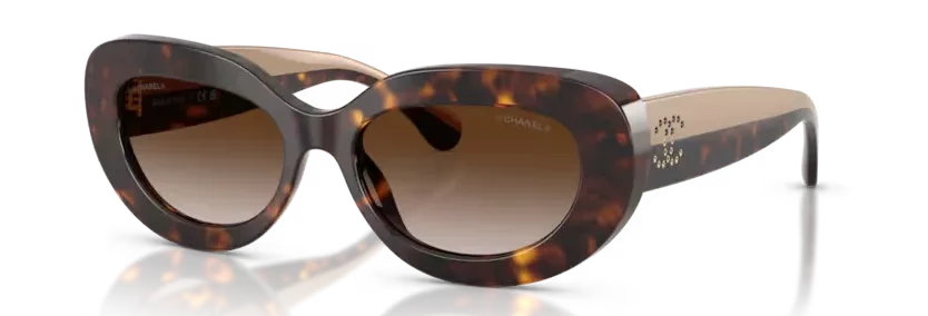 les Lunettes de soleil Chanel CH5562B C714S5 - Havana foncé 53