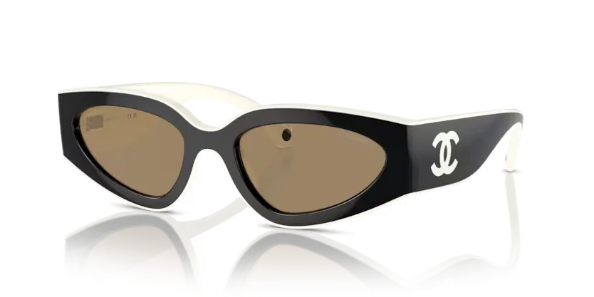 les Lunettes de soleil Chanel CH6056 165653 - Noir & blanc