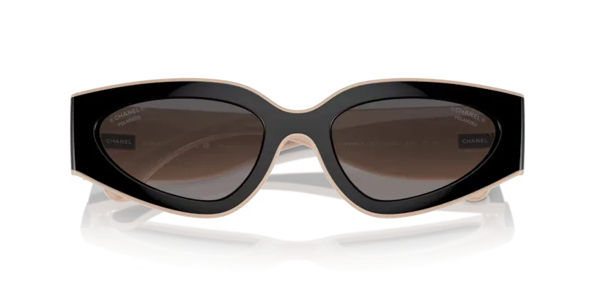 les Lunettes de soleil Chanel CH6056 C534M3 - Noir & beige