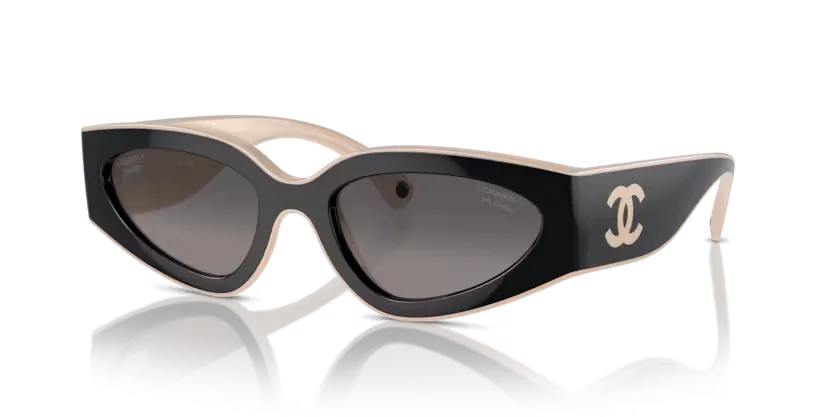les Lunettes de soleil Chanel CH6056 C534M3 - Noir & beige