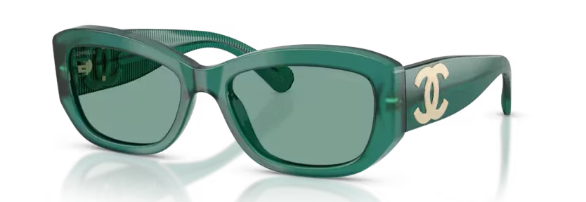 Lunettes de soleil Chanel CH5493 - Vert laiteux exclusif 55