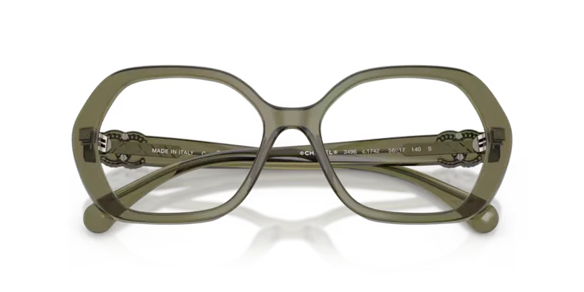 Lunettes de vue Chanel CH3496 1742 - Crystal olive