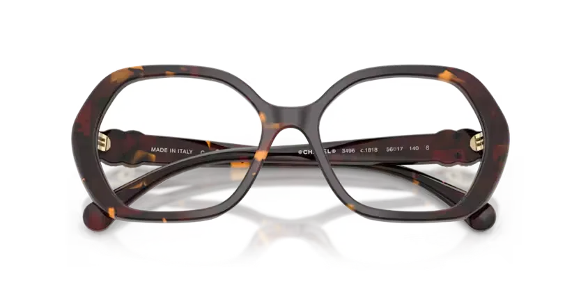 les Lunettes de vue Chanel CH3497 1818 - Nouveau tweed havana exclusif