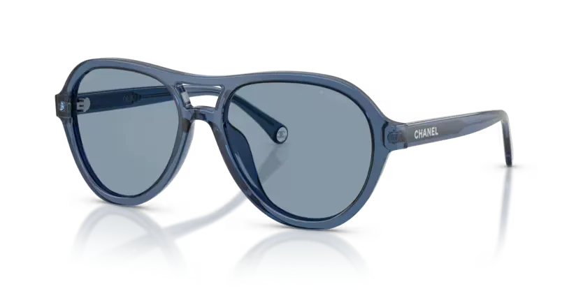 les Lunettes de soleil Chanel CH5552U 180956 - Bleu cristal