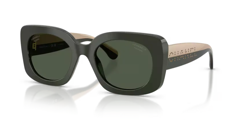 les Lunettes de soleil Chanel CH5563B 17029A - Vert forêt