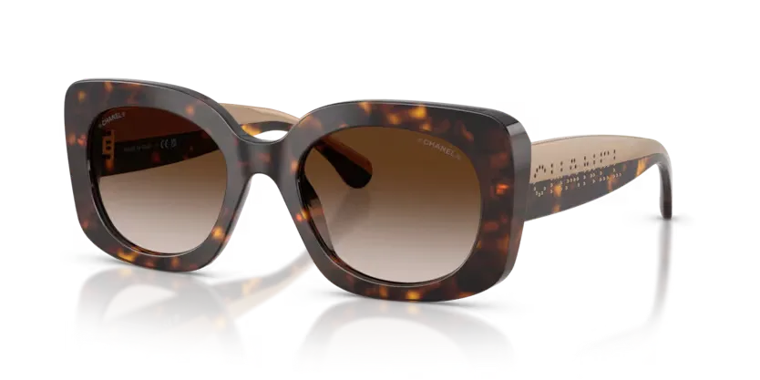 les Lunettes de soleil Chanel CH5563B C714S5 - Havana foncé